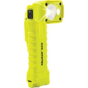 Magnetic Right Angle Flashlight - LED, 336, 177, 6, 15, Plastic, Yellow, AA, Included, 133 m, 7.44", Spot/Flood, Flood, Spot, Flashing, Class I, Division 1  / Class II, Division 1 / Class III