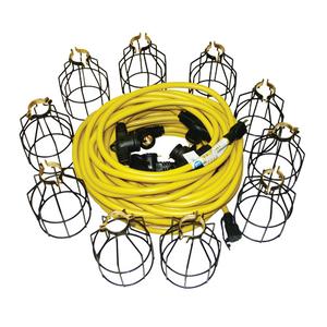 LED Stringlights - 100', Metal, 14/3, 10, High Visibility Yellow, SJTOW, 120 V