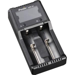 ARE-A2 Dual-Channel Battery Charger - AA/AAA/C/26650 Li-ion/18650 Li-ion/16340 Li-ion/14500 Li-ion/10440 Li-ion/21700 Li-ion, None, AC 100-240V/50-60Hz/0.35A or DC12-24V/1A, 3W (Ni-MH/Ni-Dc) & 8.4W (Li-ion)