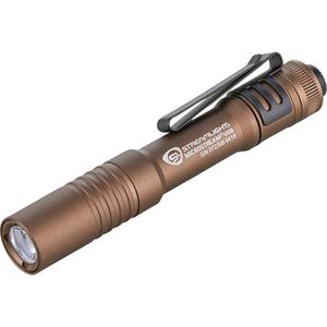 MicroStream® USB Keychain Flashlight - LED, 250, 1.5, Aluminum, Rechargeable, Black, 68 m, Included, Coyote Brown