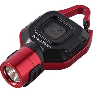 Pocket Mate® USB Flashlight - LED, 325, 0.33, Aluminum, Rechargeable, Red, 76 m, Included