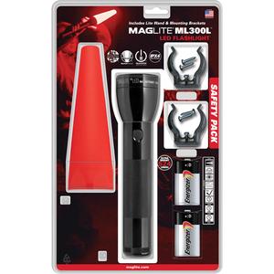 Safety Flashlight Pack - LED, 487, 58, 6.5, 260, Black, D, Included, 323 m, 1 m, IPX4, 9.125", 1.5"