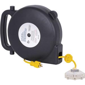 JPCR-1450 ABS Extension Cord Reel - Indoor/Outdoor, 45', 14, 13 A, Black/Yellow, 125 V, 1625 W, SJTW, C-UL-US