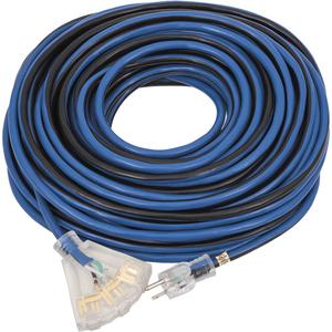 JLEC-12100 Contractor Grade Extension Cord - Indoor/Outdoor, 100', 12, 15 A, Black/Blue, 125 V, 1875 W, SJTOW, ULC