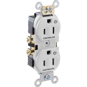 Duplex Receptacle Outlet - White, 15 A, 125 V, 2, Tamper-Resistant, 1/2 HP, '-40°C to 60°C, Nylon, Zinc-Plated Steel, Steel & Brass-Plated, ANSI C-73, CSA C22.2 No. 42, NEMA WD-2 WD-6, NOM 057