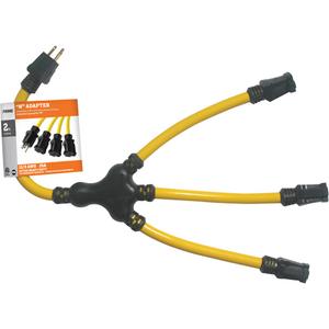 "W" Adapter - Outdoor, 2', 12/3, 15 A, Yellow, 125 V, 1875 W, 3, STW, '-40 °C (-40°F), 60 °C (140°F), Grounded, Grounded