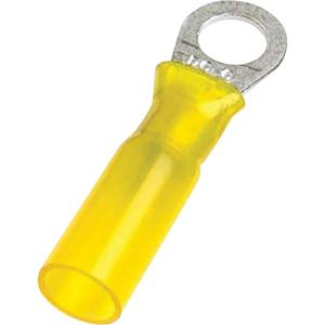 Heat Shrinkable Ring Terminals - #10, 12-10GA, Yellow, '-55°C (-67°F) to 110°C (230°F), 3:1, Polyolefin