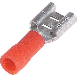22 - 16 Gauge Female Nylon Quick Disconnects - Red, 0.25"