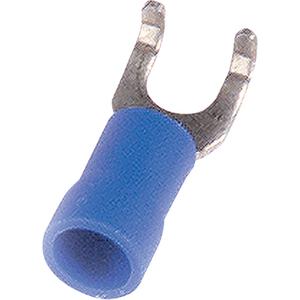 Flanged Vinyl Spade Terminals - #8-10, 16-14GA, Blue, 75°C (167°F)