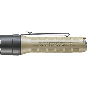 Polytac® X Flashlight - LED, 600, 35, 2.75, 34, Nylon Polymer, Tan, CR123A, Included, 205 m, (2) CR123A lithium batteries, Coyote