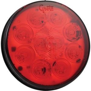 SuperNova® 4" Pattern Stop Tail Turn Lights - LED, 12 V, Red, Grommet, Hard Shell, Round