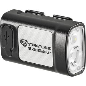 SL-SIDESADDLE® USB Hardhat & Helmet Light - LED, 400/350/320, 5/7/6.25, Plastic, Rechargeable, Black, 98 m/35 m/130 m, Included, SL-SideSaddle USB Light; Hardhat mount kit (baseplate, slot strap, universal Y-strap); Polymer battery; USB-C cord