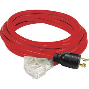 Generator Extension Cord with Tritap - 25', 10, Red, 120 V, 3, STW
