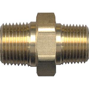 Reducing Hex Nipple - Brass, 1/4" x 1/8", NPT x NPT, 1200 PSI, 1 Year
