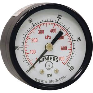 Economy Pressure Gauge - 2", 0 - 160 psi, Back Mount, Analogue, 1/4" NPT, ±3-2-3% ANSI/ASME Grade B, 5 Years, IP52