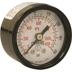 Economy Pressure Gauge - 1-1/2", 0 - 160 psi, Back Mount, Analogue, 1/8" NPT, ±3-2-3% ANSI/ASME Grade B, 5 Years, IP52
